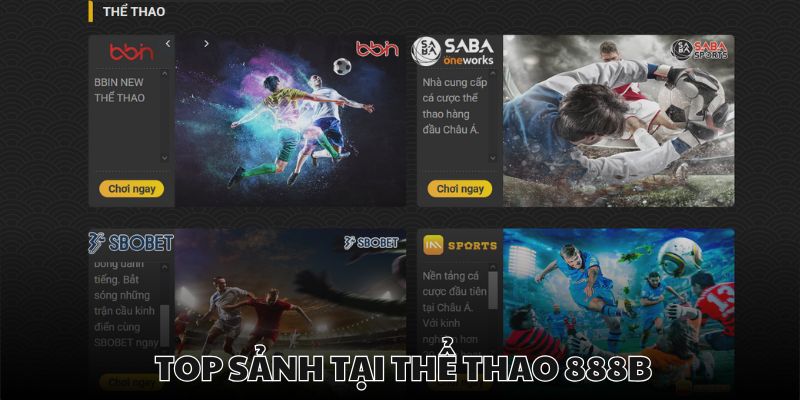 Thể thao tại 888B đem lại nhiều sân chơi chất lượng