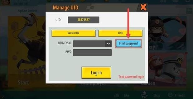 nhấn nút màu xanh Find Password