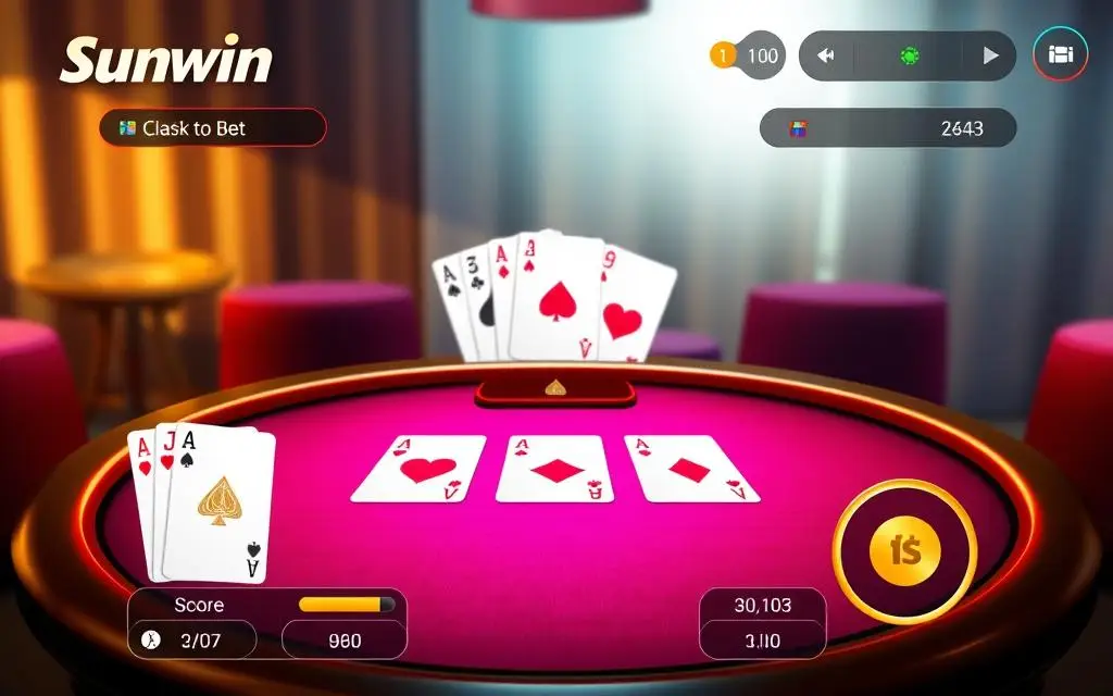 Giao diện game mini poker Sunwin