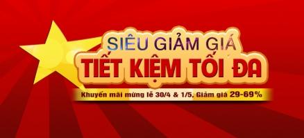 Chương trình khuyến mãi, giảm giá, sale về 30/4 - 1/5/2017 lớn nhất