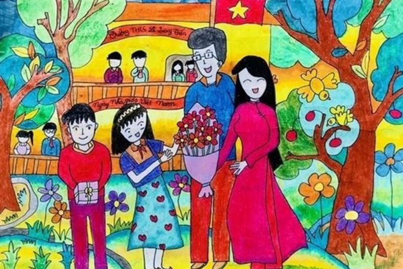 Đóa hoa dành tặng cô thân yêu
