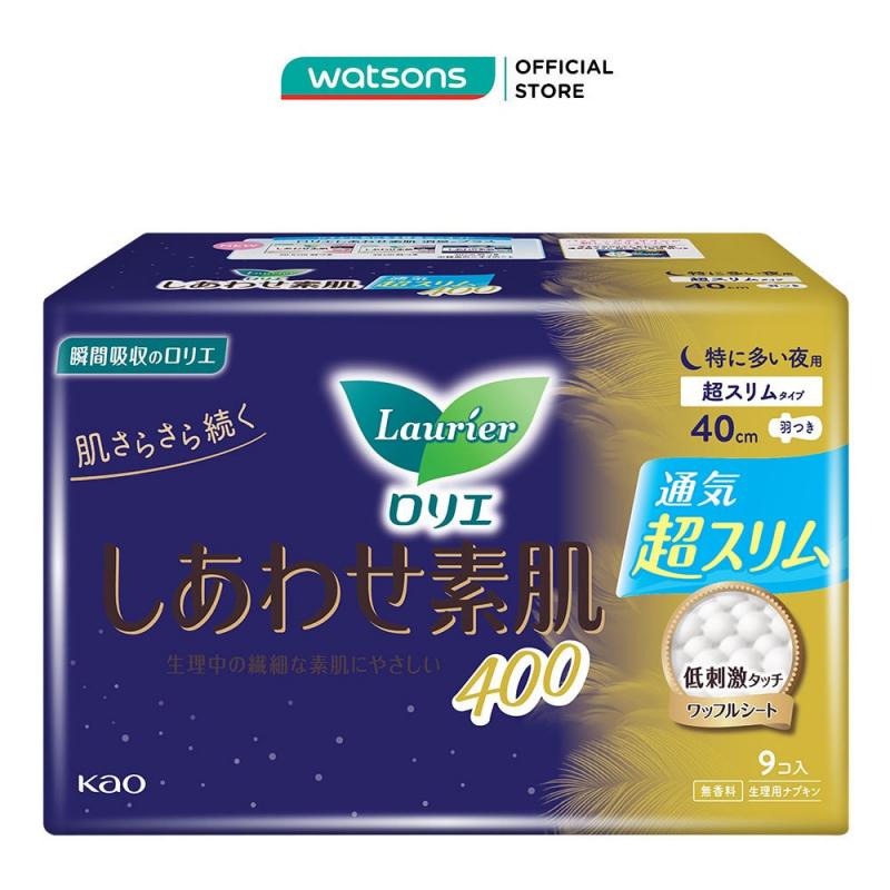 Băng Vệ Sinh Laurier Happy Skin Siêu Mỏng Ban Đêm 40cm