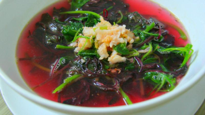 Canh rau dền nấu tôm