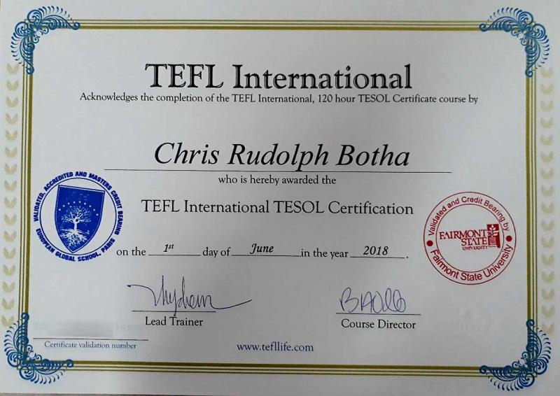 Chứng chỉ TEFL