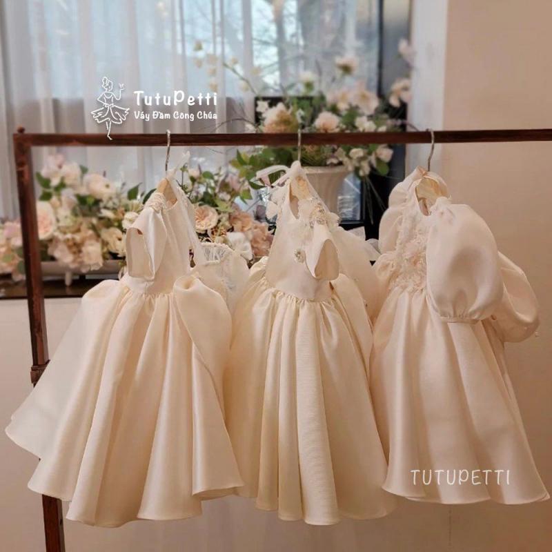 Đầm váy công chúa cho bé gái Tutupetti tay áo đèn lồng đáng yêu