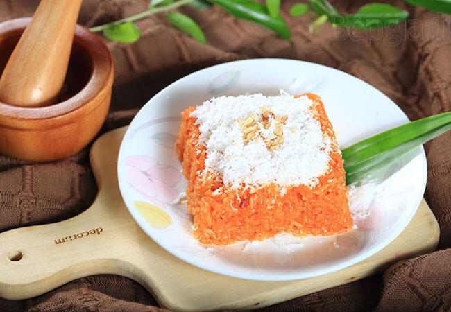 Cách đồ xôi gấc dừa