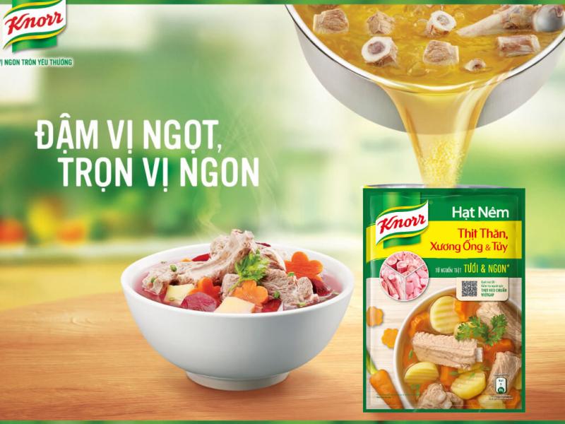 Hạt nêm Knorr với thịt thăn, xương ống và tủy