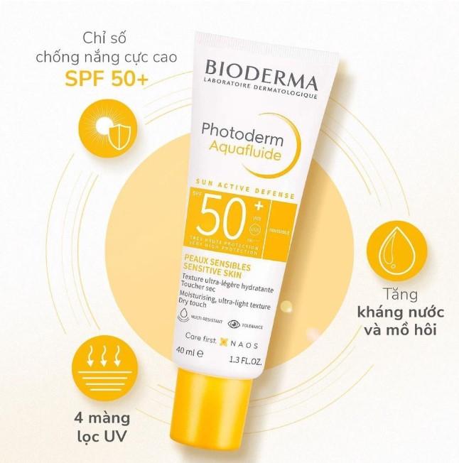 Kem chống nắng giảm bóng nhờn cho mọi loại da Photoderm MAX Aquafluide SPF 50+