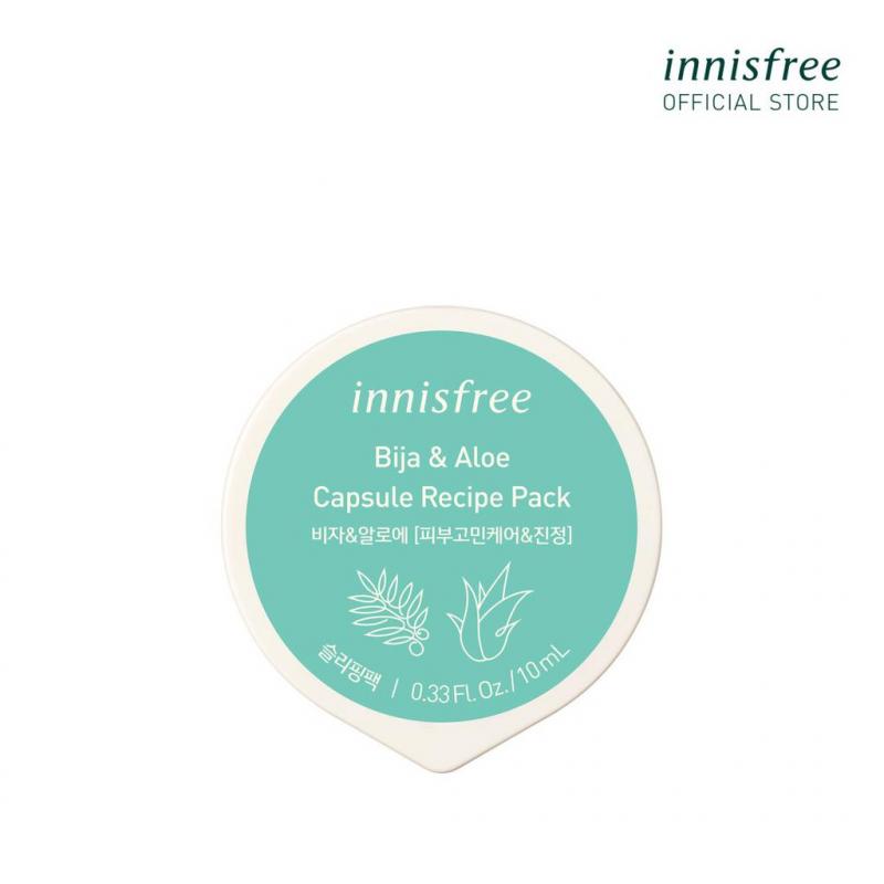 Mặt nạ ngủ dạng hũ từ bija & nha đam innisfree Capsule Recipe Pack Bija & Aloe 10ml