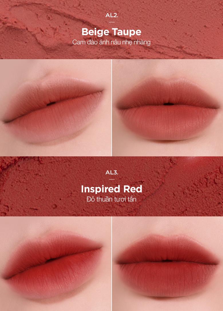 Son thỏi Merzy Academia Cotton Lipstick- Inspired Red