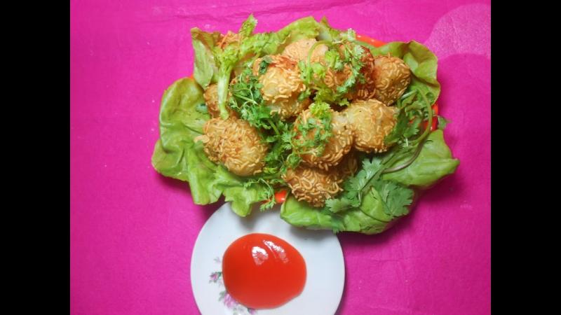 Mì tôm bọc khoai tây chiên giòn