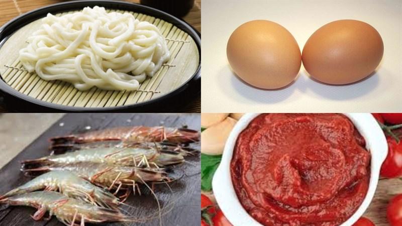 Mì udon xào trứng cà chua