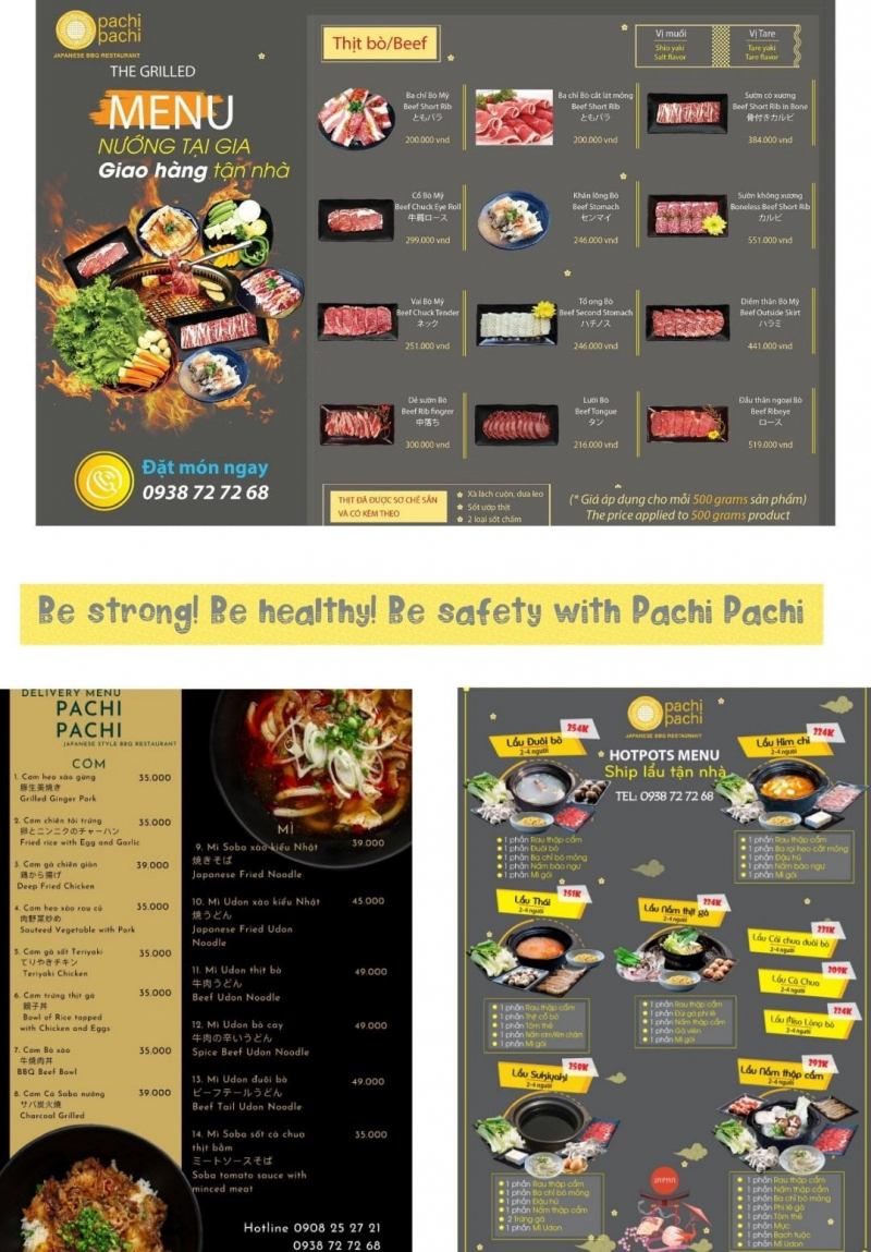 Menu nhà hàng Pachi Pachi