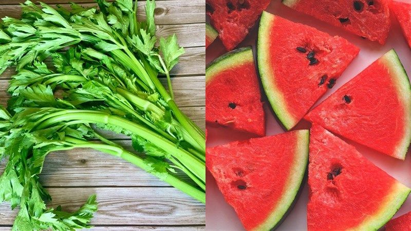 Nước ép cần tây và dưa hấu