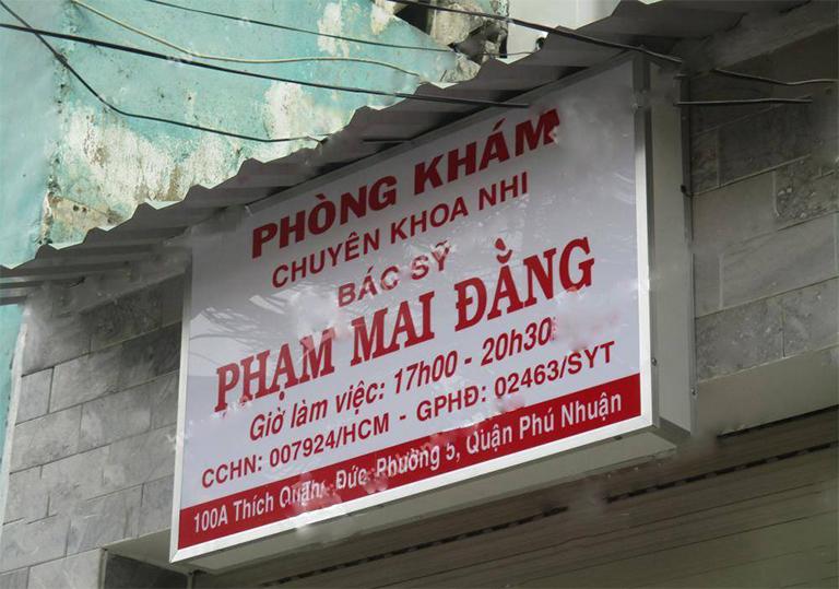 Phòng khám nhi BS.CKI. Phạm Mai Đằng