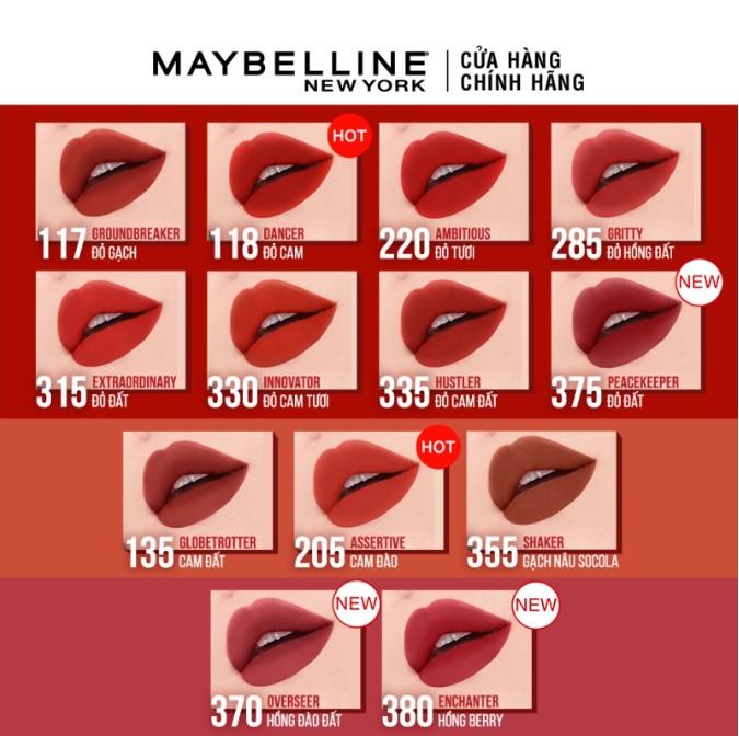 Son kem lì Maybelline New York Super Stay Matte Ink City Edition Lipstick #375 Peacekeeper (đỏ đất)