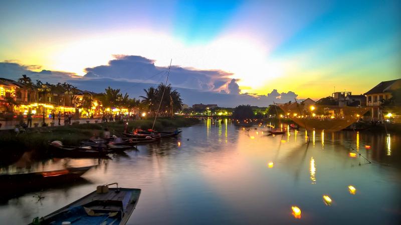 Hình ảnh bình yên đến lạ trên một khúc Sông Thu Bồn