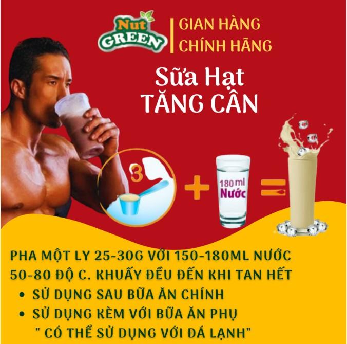 Sữa hạt tăng cơ, tăng cân Nutgreen