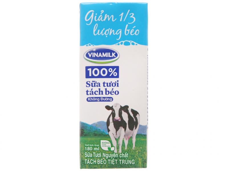 Sữa tươi tiệt trùng Vinamilk 100% tách béo không đường cũ