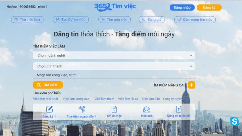 Việc tìm người mới nhất tại Timviec365