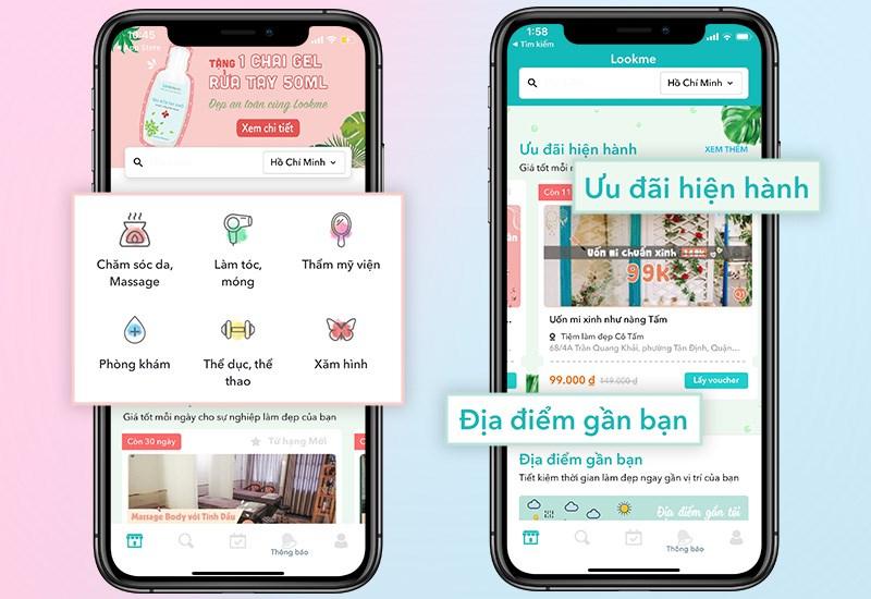 Ứng dụng đặt lịch hẹn: Lookme (Đặt lịch hẹn làm đẹp)