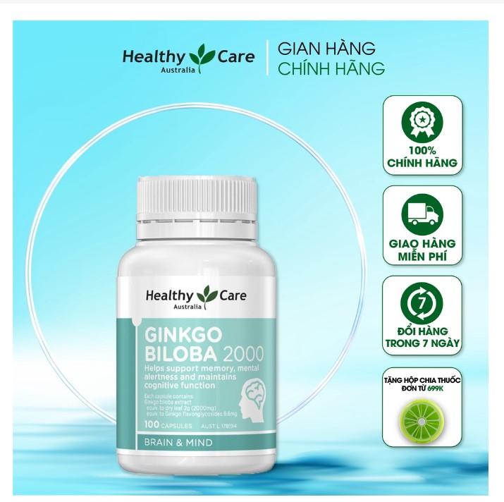 Viên uống bổ não Healthy Care Ginkgo Biloba 100 viên