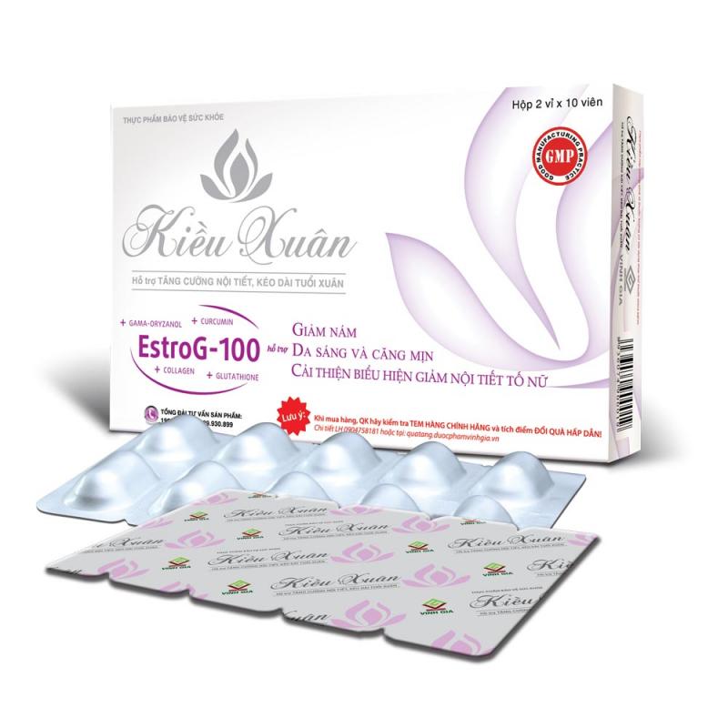 Viên uống sáng da giảm nám Kiều Xuân bổ sung collagen tăng cường nội tiết tố nữ