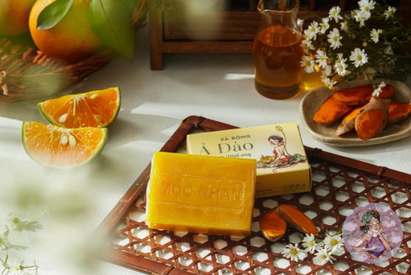 Xà bông Nghệ thảo dược thiên nhiên sáng da, mờ thâm, giảm mụn MỘC NHAN