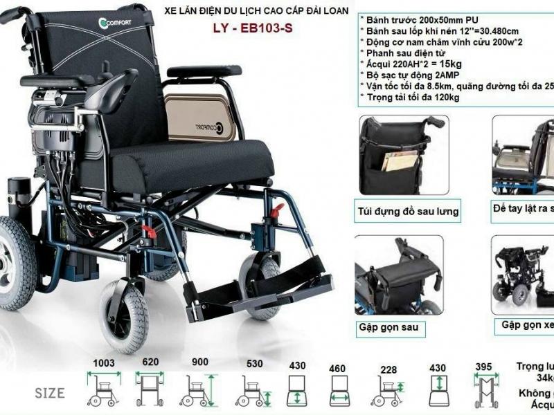 Xe lăn điện du lịch cao cấp Đài Loan LY-EB103-S
